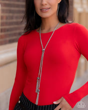 Load image into Gallery viewer, Tassel Transit - White (Silver Chain) Necklace