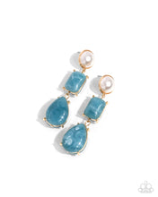 Load image into Gallery viewer, Marbled Masterpiece - Blue (Marbled) Post Earring