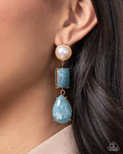 Load image into Gallery viewer, Marbled Masterpiece - Blue (Marbled) Post Earring