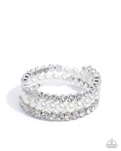 Load image into Gallery viewer, Grandiose Glitz - White (Gem and Pearl) Bracelet (LOP-1224)