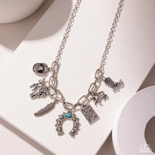 Load image into Gallery viewer, Saloon Girl - Blue (Turquoise) Charm Necklace (LOP-1224)