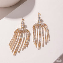 Load image into Gallery viewer, Tapered Twilight - Gold (White Gem) Earring (LOP-1224)