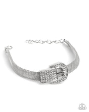 Load image into Gallery viewer, Boldly Buckled - White (Rhinestone Belt Loop) Bracelet (LOP-0625)
