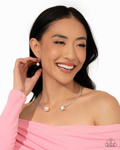 Load image into Gallery viewer, Euphoric Elegance - Multi Iridescent Gem White Pearl Silver Collar Necklace (LOP-0325)