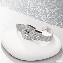 Load image into Gallery viewer, Boldly Buckled - White (Rhinestone Belt Loop) Bracelet (LOP-0625)