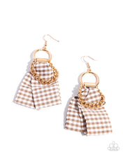 Load image into Gallery viewer, Picnic Pizzazz - Brown (Plaid Pattern) Earring