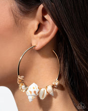 Load image into Gallery viewer, Seashell Sonnet - Gold Hoop Earring (LOP-0625)