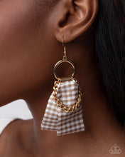 Load image into Gallery viewer, Picnic Pizzazz - Brown (Plaid Pattern) Earring
