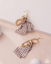 Load image into Gallery viewer, Picnic Pizzazz - Brown (Plaid Pattern) Earring