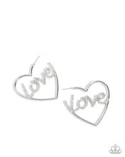 Load image into Gallery viewer, Lovely Cadence - White (Rhinestone Heart) Earring (LOP-1225)