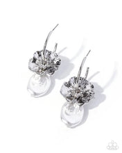 Load image into Gallery viewer, Gentle Grace - White Pearl Silver Flower Hoop Earrings