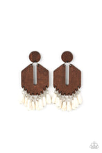 Load image into Gallery viewer, Western Retreat - White (Stone Bead) Wooden Post Earring
