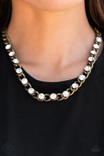 Load image into Gallery viewer, Major Moxie - Brass (White Rhinestone) Necklace (MM-0522)