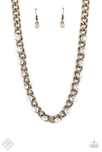 Load image into Gallery viewer, Major Moxie - Brass (White Rhinestone) Necklace (MM-0522)