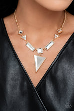 Load image into Gallery viewer, Fetchingly Fierce - Gold (White Gems) Necklace (LOP-0723)