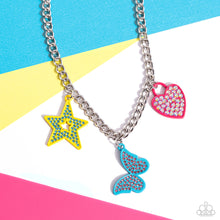 Load image into Gallery viewer, Sensational Shapes - Multi (Painted Star, Butterfly and Heart)Necklace (LOP-0224)