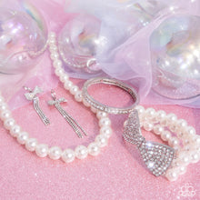 Load image into Gallery viewer, Dashing Daydream - White (Rhinestone BOW) Earring (FFA-0824)