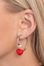 Load image into Gallery viewer, Romantic Representative - Red Hoop Earring