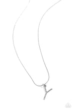 Load image into Gallery viewer, Letter of the Law - White - Y Necklace