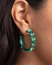Load image into Gallery viewer, Fashionable Flower Crown - Green (Emerald Hue Flowers) Earring
