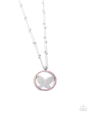 Load image into Gallery viewer, Festive Flight - Pink (Butterfly) Necklace