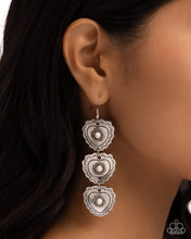 Load image into Gallery viewer, Vintage Allure - White (Heart) Earring