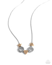 Load image into Gallery viewer, Low-Key Layers - Silver (Stars, Rings, Heart) Necklace