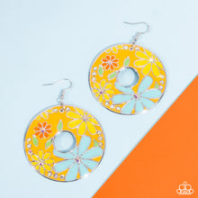 Load image into Gallery viewer, Embroidered Elegance - Yellow Earring