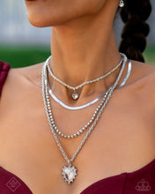 Load image into Gallery viewer, Excessive Embellishment - White (Rhinestone Heart) Necklace (FFA-0924)