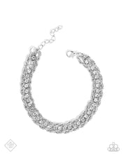 Load image into Gallery viewer, Excessive Empire - White (Rhinestone) Silver Rope (Clasp) Bracelet (FFA-0924)