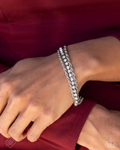 Load image into Gallery viewer, Excessive Empire - White (Rhinestone) Silver Rope (Clasp) Bracelet (FFA-0924)