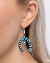 Load image into Gallery viewer, Universal Utopia - Blue (Turquoise) Horseshoe Earring