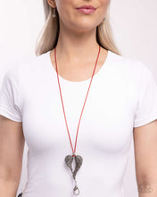 Load image into Gallery viewer, Angelic Attraction - Red (Silver Angel Wing) Lanyard Necklace