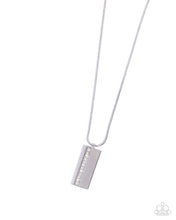 Load image into Gallery viewer, Stare Down - White (Silver Pendant) Necklace