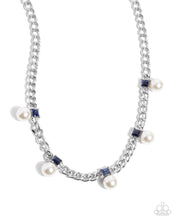 Load image into Gallery viewer, Pearl Pedestal - Blue (White Pearl) Necklace