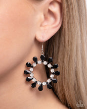 Load image into Gallery viewer, Wreathed Wish - Black (Gem) Earring