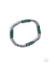Load image into Gallery viewer, Marbled Mecca - Green (Striped Stone Discs) Bracelet