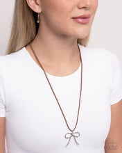 Load image into Gallery viewer, Bolo Bow - Brown (Silver Bow) Necklace
