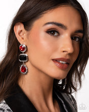 Load image into Gallery viewer, Entertaining the Thought - Red & Black (Gem) Post Earring