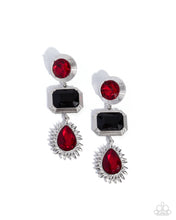 Load image into Gallery viewer, Entertaining the Thought - Red & Black (Gem) Post Earring