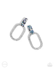 Load image into Gallery viewer, Guarded Glitz - Blue and White Rhinestone Clip-On Earring