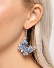 Load image into Gallery viewer, Teardrop Takeoff - Blue (Butterfly) Earrings