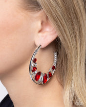 Load image into Gallery viewer, Refined Rewind - Red (Hoop) Earring