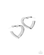Load image into Gallery viewer, Local Attraction - Silver (Heart) Hoop Earring