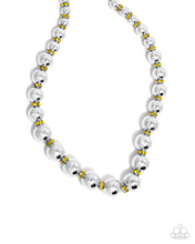 Load image into Gallery viewer, Color Closeness - Yellow (Rhinestone) Silver Bead Necklace