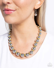Load image into Gallery viewer, Color Closeness - Yellow (Rhinestone) Silver Bead Necklace