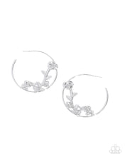 Load image into Gallery viewer, Blooming Benefit - Silver (Rose Stem) Hoop Earring
