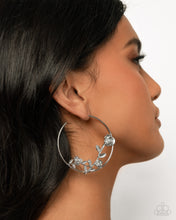 Load image into Gallery viewer, Blooming Benefit - Silver (Rose Stem) Hoop Earring