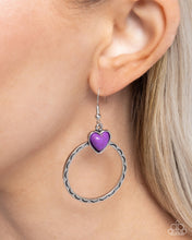 Load image into Gallery viewer, Heart Holiday - Purple (Heart) Earring