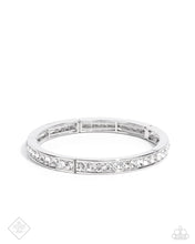Load image into Gallery viewer, Dashing Demeanor - White (Rhinestone) Stretchy Bracelet (FFA-0824)